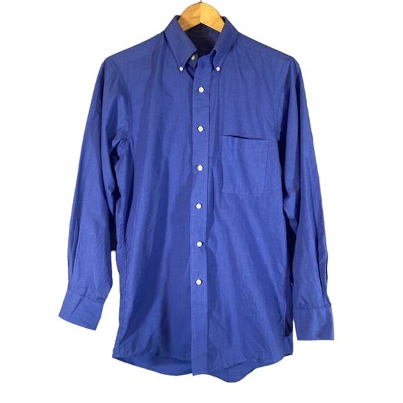 IZOD Blue Classic Collared Long Sleeve Button Down Shirt Men Sz 32/33 Small - Picture 1 of 10